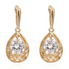 18K Gold Platinum Galvainzation Zircon Earrings   gold plated white zircon - Mega Save Wholesale & Retail - 1