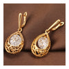 18K Gold Platinum Galvainzation Zircon Earrings   gold plated white zircon - Mega Save Wholesale & Retail - 2