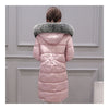 Winter Woman Down Coat Slim Middle Long Thick Fox Fur    pink   M - Mega Save Wholesale & Retail - 3