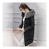 Winter Woman Down Coat Slim Middle Long Thick Fox Fur   black    M - Mega Save Wholesale & Retail - 2