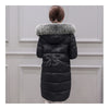 Winter Woman Down Coat Slim Middle Long Thick Fox Fur   black    M - Mega Save Wholesale & Retail - 3