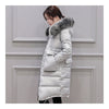 Winter Woman Down Coat Slim Middle Long Thick Fox Fur   grey   M - Mega Save Wholesale & Retail - 2