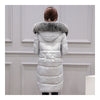 Winter Woman Down Coat Slim Middle Long Thick Fox Fur   grey   M - Mega Save Wholesale & Retail - 3