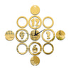 Living Room Silent Wall Clock DIY Digit Circle Sticking   golden - Mega Save Wholesale & Retail