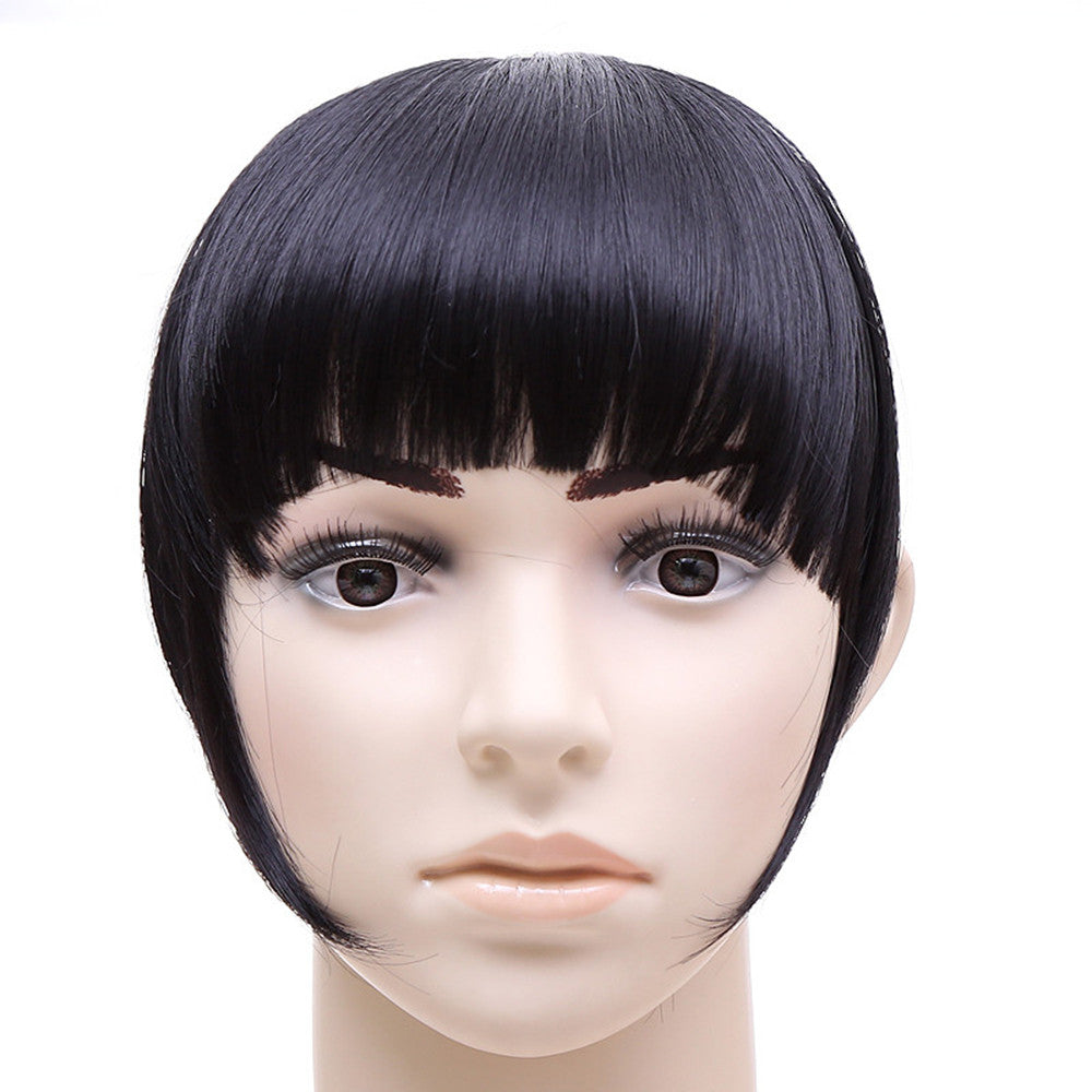 Blunt Bang with Temples Long Hair Card Type Wig     1B#