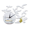 Decoration Seagull above the Sea Quartz Silent Wall Clock   silver - Mega Save Wholesale & Retail