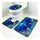 Toilet Seat Carpet 3pcs Set Coral Fleece Ground Mat blue dolphin - Mega Save Wholesale & Retail - 1