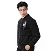 Man Cardigan Embroidery Coat Jacket Suit   black   M - Mega Save Wholesale & Retail - 2