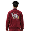 Man Cardigan Embroidery Coat Jacket Suit   wine red  M - Mega Save Wholesale & Retail - 2