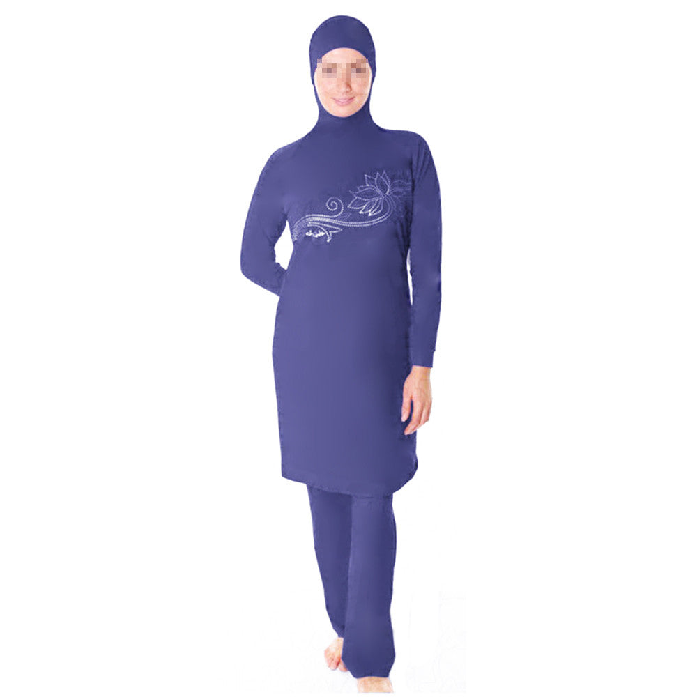 Muslim Swimsuit Swimwear Burqini Bathing Suit   blue   S - Mega Save Wholesale & Retail - 1
