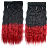 Wig Dyed Corn Hot Five Cards Hair Extension    black to bright red - Mega Save Wholesale & Retail - 1