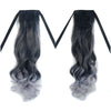 Gradient Ramp Horsetail Lace-up Curled Wig KBMW black to light granny grey - Mega Save Wholesale & Retail - 1