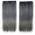 Granny Grey Hair Extension Invisible Five Cards    black  to dark granny grey straight