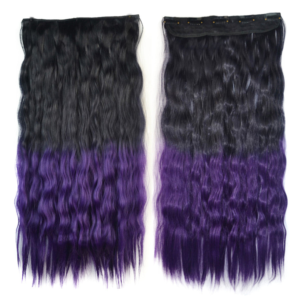 Wig Dyed Corn Hot Five Cards Hair Extension    black to dark purple - Mega Save Wholesale & Retail - 1