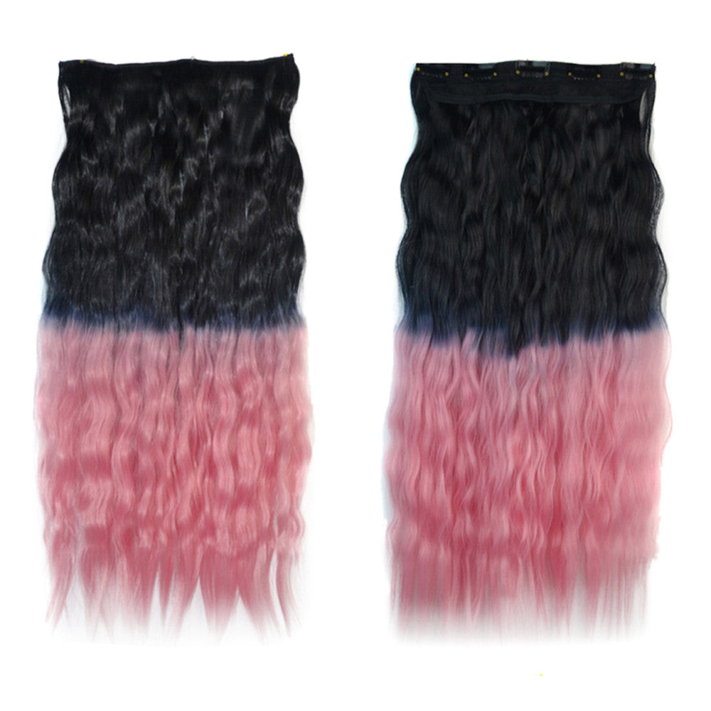 Wig Dyed Corn Hot Five Cards Hair Extension    black to cherry pink - Mega Save Wholesale & Retail - 1