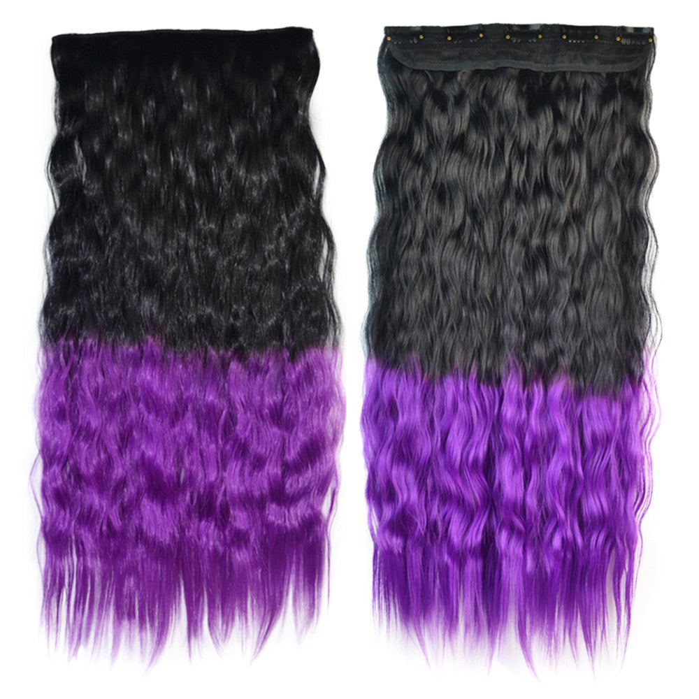 Wig Dyed Corn Hot Five Cards Hair Extension    black to violet - Mega Save Wholesale & Retail - 1