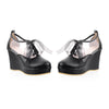 Preppy Style Candy Color Lace-up High Platform Thick Sole Thin Shoes Plus Size  black