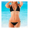 Swimwear Swimsuit Metal Buckle Women's Bikini Set  black  S - Mega Save Wholesale & Retail