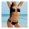 Fashionable Metal Women's Bikini Set Sexy Swimwear Swimsuit   black  S - Mega Save Wholesale & Retail