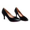 High Heel Leather Low-cut Women Shoes OL  black - Mega Save Wholesale & Retail - 1