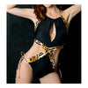 Siamesed Swimwear Swimsuit Black Leopard Print Women Bikini  leopard print  S - Mega Save Wholesale & Retail - 1