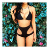 Sexy High-Waisted Bikini Set Hollow Swimwear Swimsuit  black   S - Mega Save Wholesale & Retail