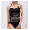 Siamesed Hollow Gauze Bikini Swimwear Swimsuit   black  S - Mega Save Wholesale & Retail - 1