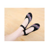2016 Spring Embroidered Shoes High Heeled Shoes Square Dacne Manual Embroidery National Style Dancing Shoes  black - Mega Save Wholesale & Retail