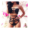 Beach Sexy Bandage Hollow High-waisted Bikini Set Swimwear Swimsuit   black  S - Mega Save Wholesale & Retail