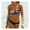 Women¡¯s Sexy Swimwear Swimsuit Bikini Set Microgroove Printing   black  S - Mega Save Wholesale & Retail