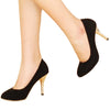 Women Superior Dull Polish Fluff Thin High Heel  black - Mega Save Wholesale & Retail