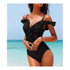 Swimsuit Swimwear Bathing Suit Siamesed  black  S - Mega Save Wholesale & Retail - 1
