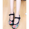 Old Beijing Embroidered Black Shoes for Women in Thick Sole National Style & Floral Design - Mega Save Wholesale & Retail - 2