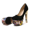 Sexy Super High Heel Plus Size Round Low-cut Dull Polish Thin Shoes  black - Mega Save Wholesale & Retail - 2