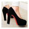 Super High Heel Platform Round Low-cut Fluff Women Thin Shoes Plus Size   black - Mega Save Wholesale & Retail - 2