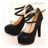 Buckle Sexy Night Club Women Thin Shoes PU Fashionable  black - Mega Save Wholesale & Retail - 2