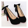 Plus Size High Heel Women Thin Shoes Night Club Bowknot   black - Mega Save Wholesale & Retail - 2