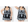 Fat Large Swimsuit Swimwear Bathing Suit Printing Skirt Type  black - Mega Save Wholesale & Retail - 2