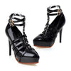 Plus Size Platform Thin Dancing Night Club Shoes in Black Glossy Shade - Mega Save Wholesale & Retail - 2