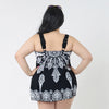Fat Large Swimsuit Swimwear Bathing Suit Printing Skirt Type  black - Mega Save Wholesale & Retail - 3