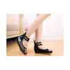 Old Beijing Cloth Shoes Embroidered Shoes High Heeled Shoes Woman National Style Slipsole Increased within  black - Mega Save Wholesale & Retail - 4