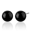 Wei Hua Genuine s925 silver stud earrings natural onyx earrings sterling silver earrings are not allergic to silver processing   6mm  BLACK - Mega Save Wholesale & Retail - 1