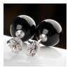 Wei Hua Genuine s925 silver stud earrings natural onyx earrings sterling silver earrings are not allergic to silver processing   8mm  BLACK - Mega Save Wholesale & Retail - 2