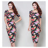 Hot Women Floral Print Slim Dress Bandage Bodycon Stretch Mini Pencil Dress White S - Mega Save Wholesale & Retail - 3