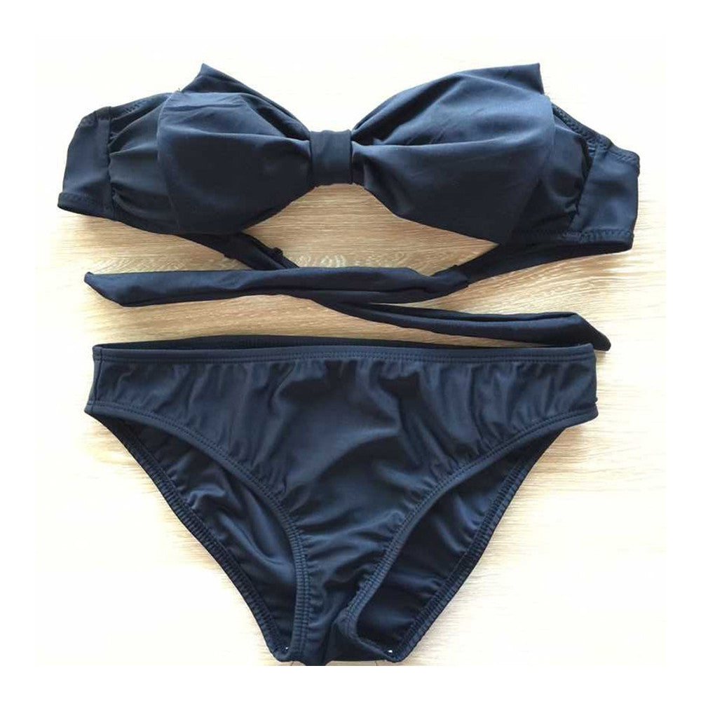 Bikini Set Bowknot Women's Sexy Swimwear Swimsuit   black    S - Mega Save Wholesale & Retail