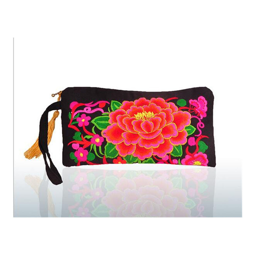 Yunnan Embroidery Woman's Bag Handbag Comestic Bag Coin Case Embroidery Handbag (Big Size)   black - Mega Save Wholesale & Retail - 1