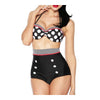 Swimwear Swimsuit Bikini Vintage High Waist Point   3106  S - Mega Save Wholesale & Retail - 1