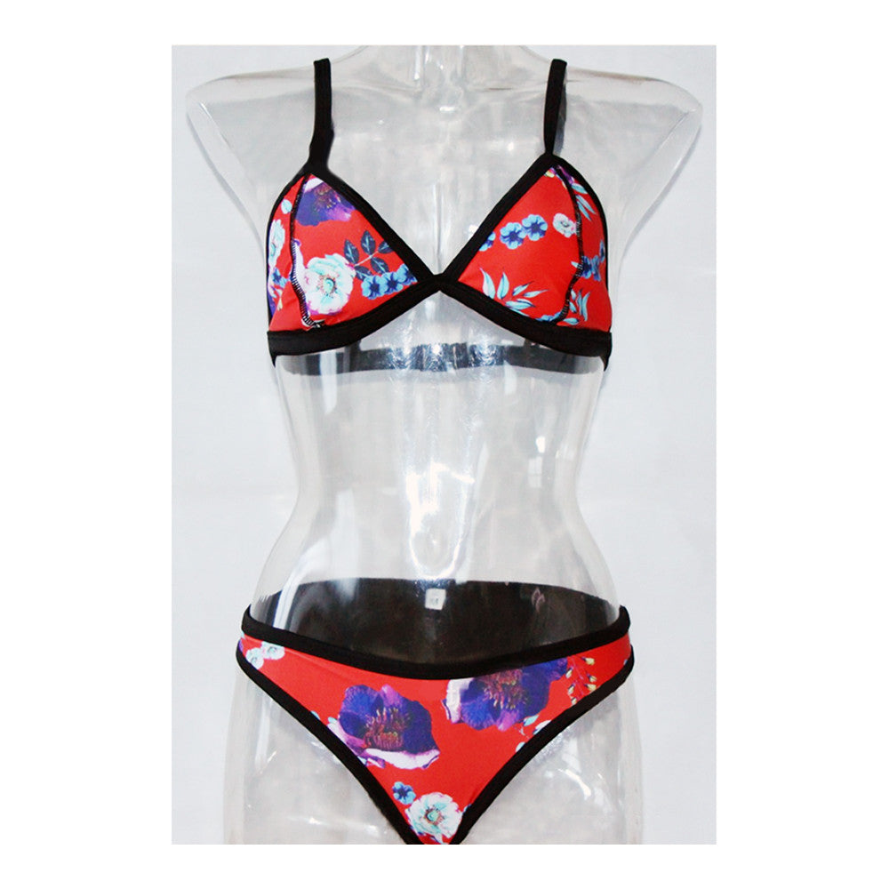 Women Printing Bikini Sexy Tiangle Swimwear Swimsuit  S - Mega Save Wholesale & Retail