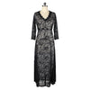 Lace Hollow Full Dress V Neck Frill Dress   black   S - Mega Save Wholesale & Retail - 1