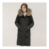 Winter Hooded Middle Long Slim Racoon Down Coat Woman   black   S - Mega Save Wholesale & Retail - 3